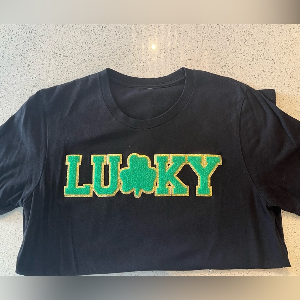 Lucky St Patrick’s Day sequin tee shirt
